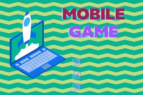 Word writing text Mobile Game. Business concept for they are entertaining Stock Illustration