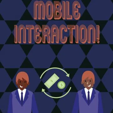 Word writing text Mobile Interaction. Business concept for the interaction Illustrazione stock