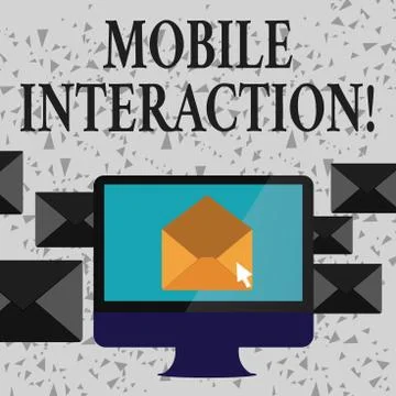 Word writing text Mobile Interaction. Business concept for the interaction 스톡 일러스트