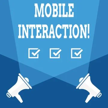 Word writing text Mobile Interaction. Business concept for the interaction Illustrazione stock