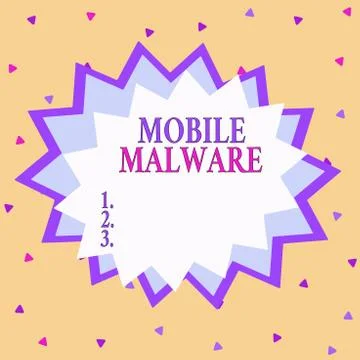 Word writing text Mobile Malware. Business concept for malicious software Stock Illustration