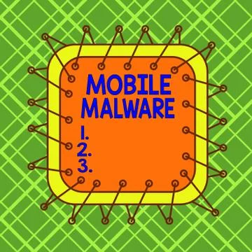 Word writing text Mobile Malware. Business concept for malicious software Stock Illustration