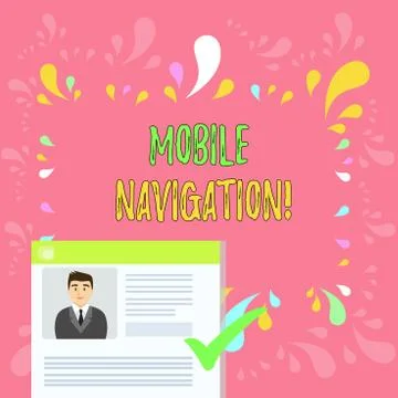 Word writing text Mobile Navigation. Business concept for graphical user 스톡 일러스트