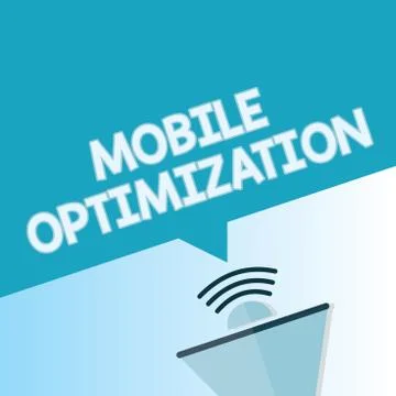 Word writing text Mobile Optimization. Business concept for Site Content Illustrazione stock