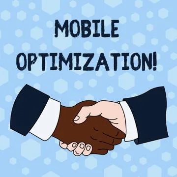 Word writing text Mobile Optimization. Business concept for Site Content Illustrazione stock
