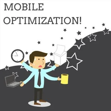 Word writing text Mobile Optimization. Business concept for Site Content イラスト素材