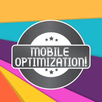 Word writing text Mobile Optimization. Business concept for Site Content 스톡 일러스트