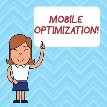 Word writing text Mobile Optimization. Business concept for Site Content Illustrazione stock