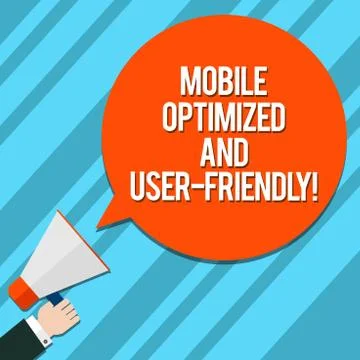 Word writing text Mobile Optimized And User Friendly. Business concept for 스톡 일러스트