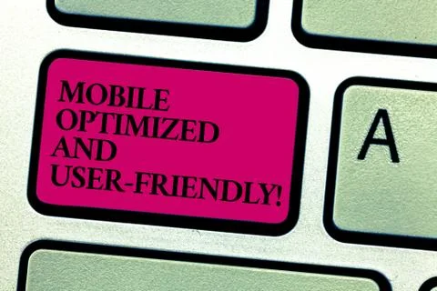 Word writing text Mobile Optimized And User Friendly. Business concept for Stock-Fotos