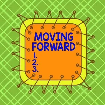 Word writing text Moving Forward. Business concept for Toward or at a place Illustrazione stock