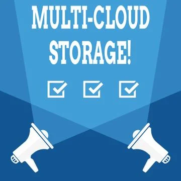Word writing text Multi Cloud Storage. Business concept for use of multiple Illustrazione stock