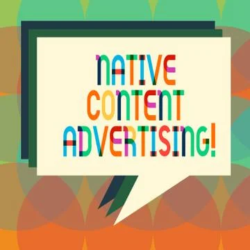 Word writing text Native Content Advertising. Business concept for Ad experience Stock Illustration
