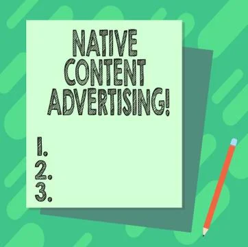 Word writing text Native Content Advertising. Business concept for Ad experience Stock Illustration