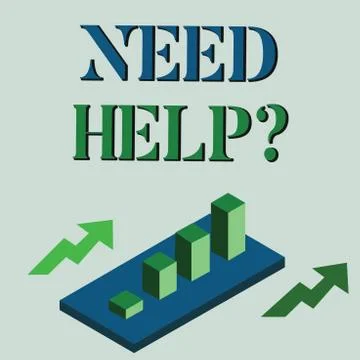 Word writing text Need Helpquestion. Business concept for to give or provide Illustrazione stock