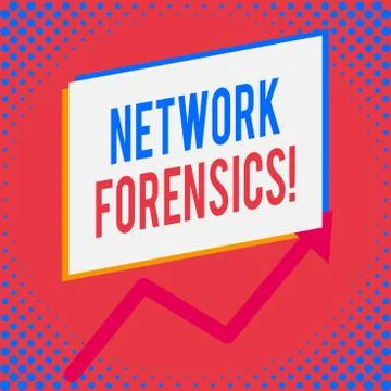Word writing text Network Forensics. Business concept for monitoring and Illustrazione stock