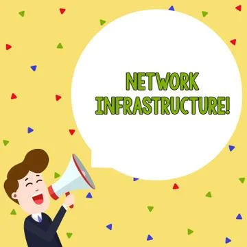 Word writing text Network Infrastructure. Business concept for Hardware and Stock Illustration
