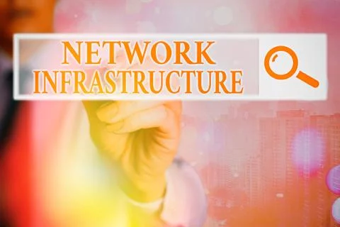 Word writing text Network Infrastructure. Business concept for Hardware and Stock Photos