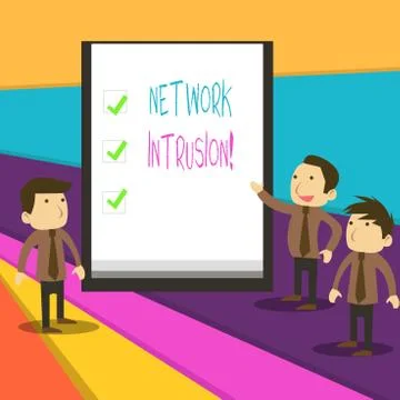 Word writing text Network Intrusion. Business concept for device or software Stock Illustration