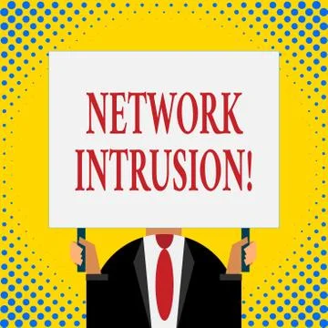 Word writing text Network Intrusion. Business concept for device or software Stock Illustration