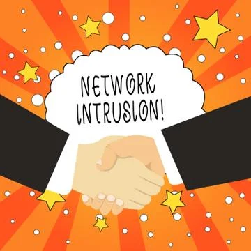 Word writing text Network Intrusion. Business concept for device or software Illustrazione stock