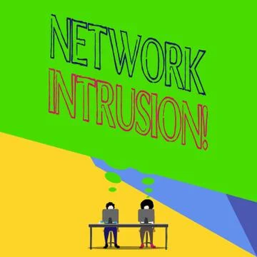 Word writing text Network Intrusion. Business concept for device or software Stock Illustration