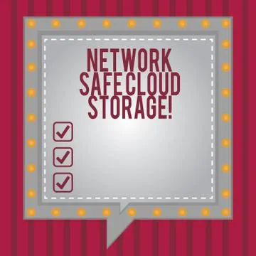 Word writing text Network Safe Cloud Storage. Business concept for Security on Stock Illustration