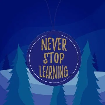 Word writing text Never Stop Learning. Business concept for Continue to Improve Stockillustratie