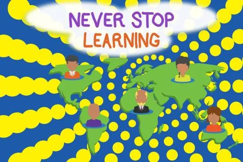 Word writing text Never Stop Learning. Business concept for Continue to Improve イラスト素材