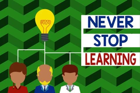 Word writing text Never Stop Learning. Business concept for Continue to Improve イラスト素材