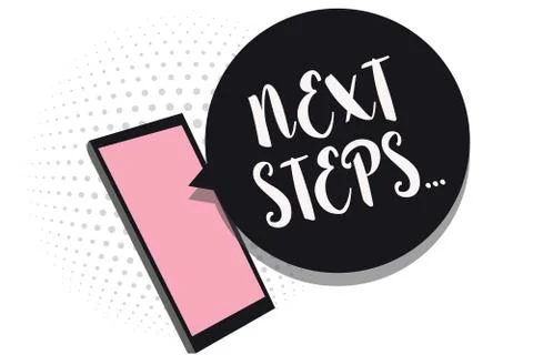 Word writing text Next Steps . Business concept for numper of process going to Stock Illustration