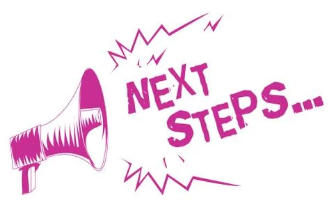 Word writing text Next Steps . Business concept for numper of process going to Stock Illustration
