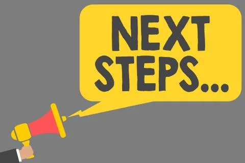 Word writing text Next Steps . Business concept for numper of process going to Stock Illustration