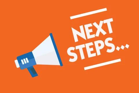 Word writing text Next Steps . Business concept for numper of process going to Stock Illustration