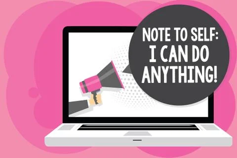 Word writing text Note To Self I Can Do Anything. Business concept for Illustrazione stock
