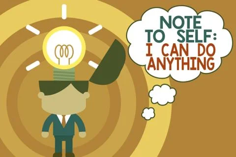 Word writing text Note To Self I Can Do Anything. Business concept for Stock Illustration