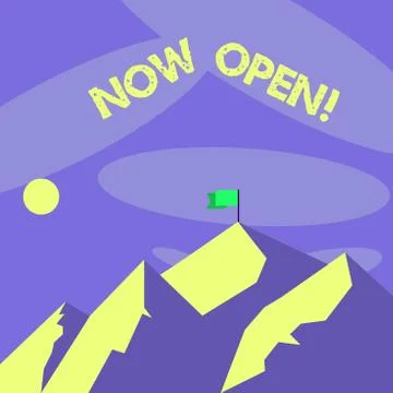 Word writing text Now Open. Business concept for leave door or windows not Ilustración de archivo