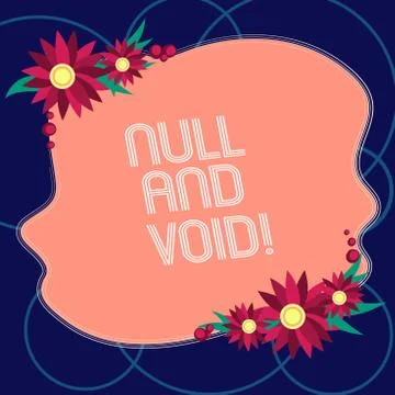 Word writing text Null And Void. Business concept for Cancel a contract Having Stock-Illustration