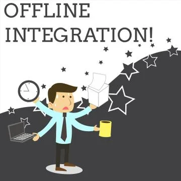 Word writing text Offline Integration. Business concept for First Triad of Ilustración de archivo