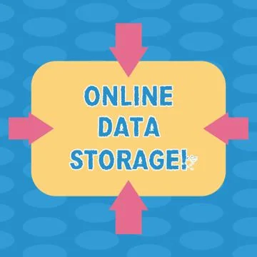 Word writing text Online Data Storage. Business concept for store with third Stock Illustration