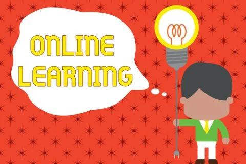 Word writing text Online Learning. Business concept for Larning with the Illustrazione stock