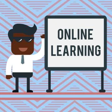 Word writing text Online Learning. Business concept for Larning with the Illustrazione stock