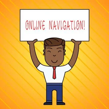 Word writing text Online Navigation. Business concept for navigating a network Stock Illustration