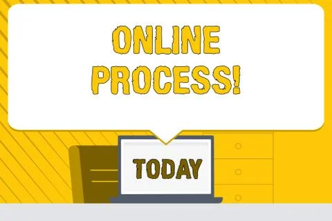 Word writing text Online Process. Business concept for An automated way to enter Illustrazione stock