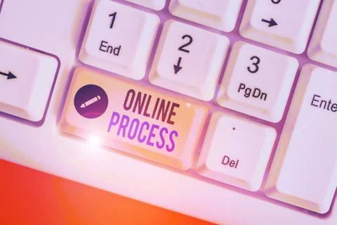 Word writing text Online Process. Business concept for An automated way to enter Stock Photos