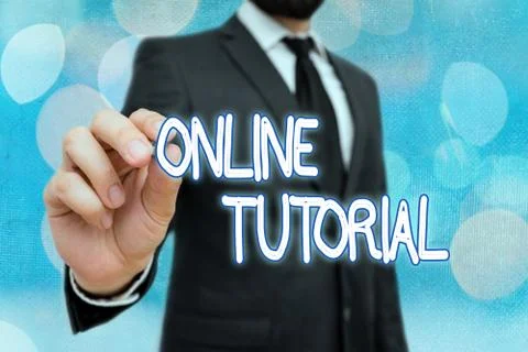 Word writing text Online Tutorial. Business concept for An individual is being Foto stock
