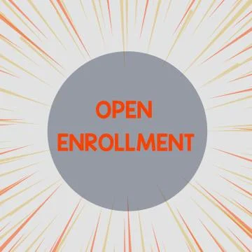 Word writing text Open Enrollment. Business concept for The yearly period when Stock-Illustration