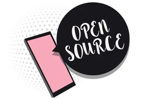 Word writing text Open Source. Business concept for denoting software which Stock Illustration
