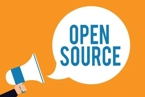 Word writing text Open Source. Business concept for denoting software which Stock Illustration