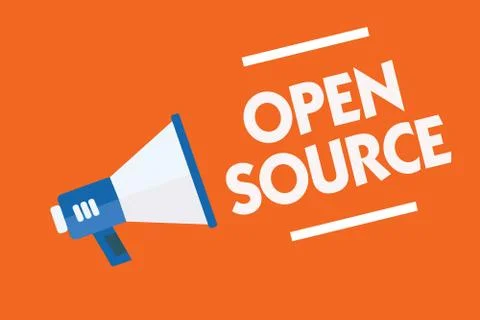 Word writing text Open Source. Business concept for denoting software which Stock Illustration